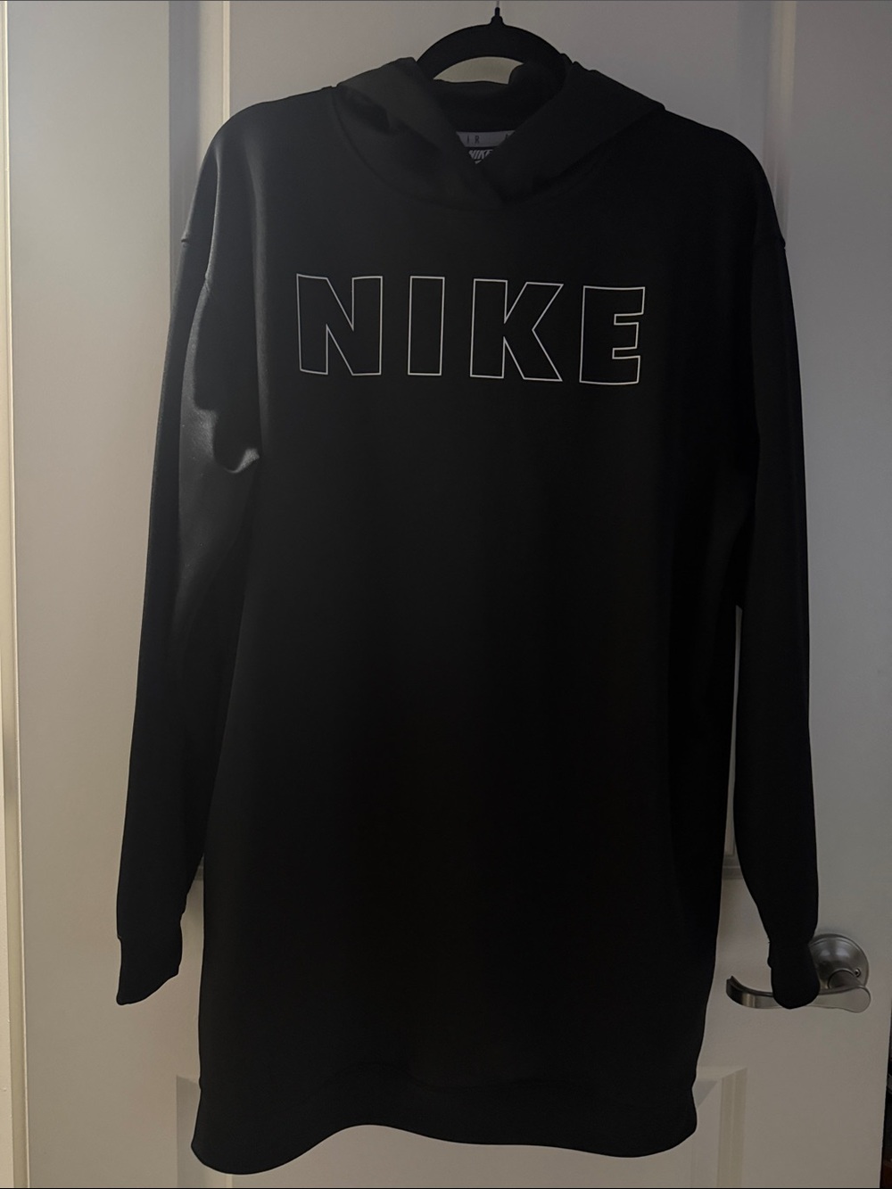Nike Black Hoodie with White Outline Logo